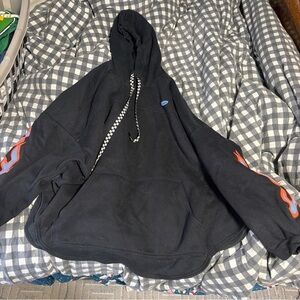 SauvageX Black Hoodie with Flame Design